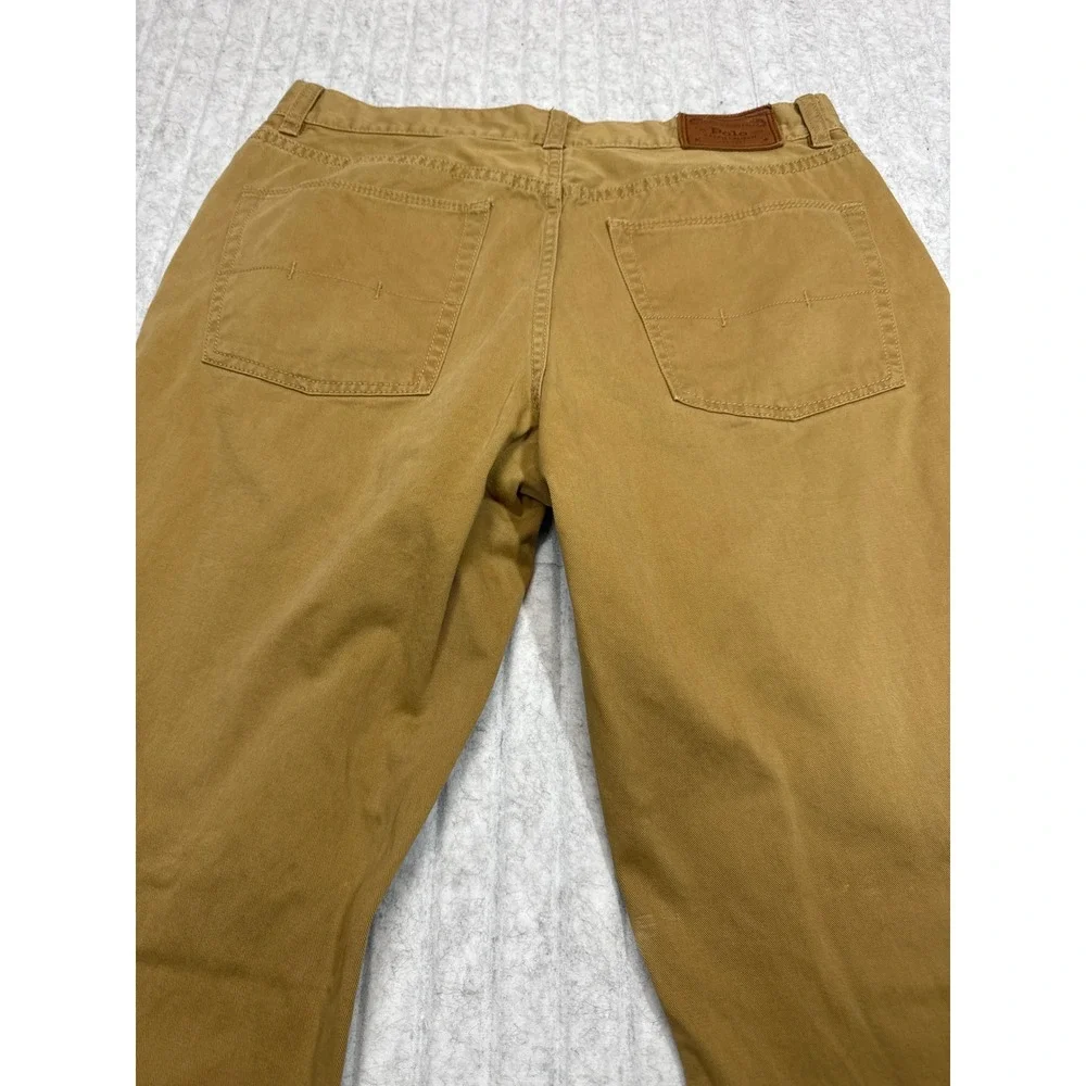 Polo Ralph Lauren Mens 32x30 Tan Khaki Cotton 5-Pocket Straight‎ Leg